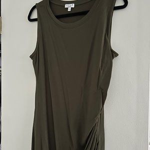 Olive Green Sleeveless Stitch Fix Dress with Side Draping
